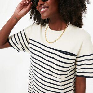 Tuckernuck Navy Knit Striped Frenchie Dress M